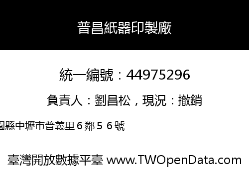 普昌紙器印製廠