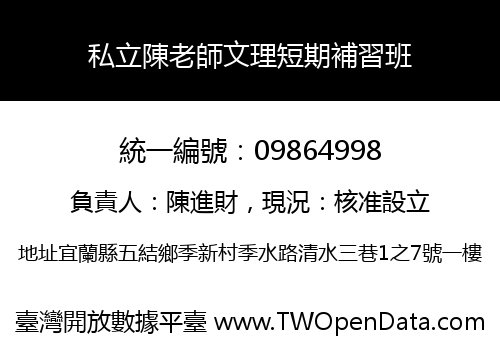 私立陳老師文理短期補習班
