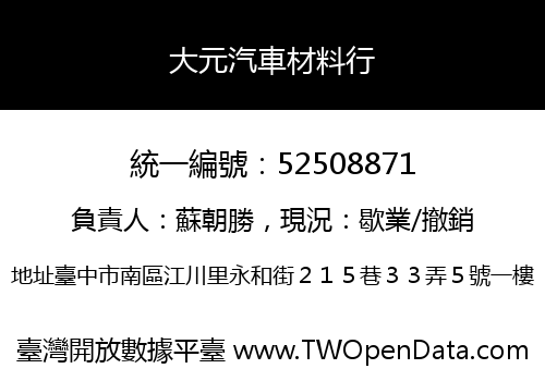 大元汽車材料行