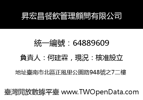 昇宏昌餐飲管理顧問有限公司