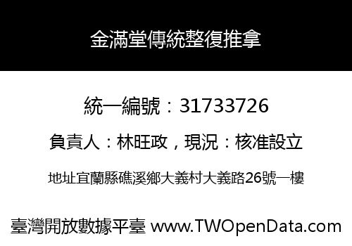 金滿堂傳統整復推拿