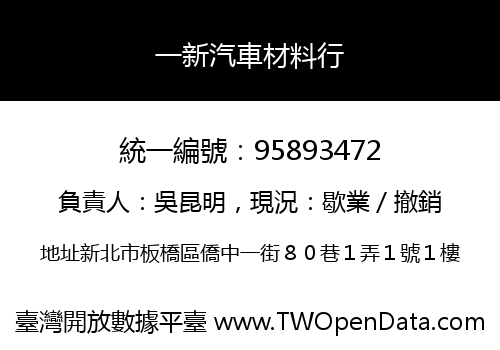 一新汽車材料行