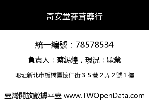 奇安堂蔘茸藥行