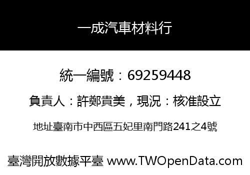一成汽車材料行
