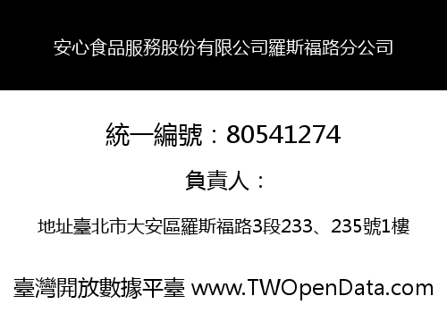 安心食品服務股份有限公司羅斯福路分公司