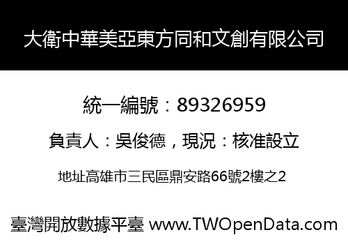 大衛中華美亞東方同和文創有限公司