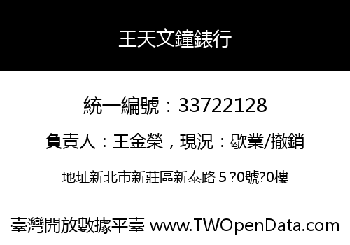 王天文鐘錶行