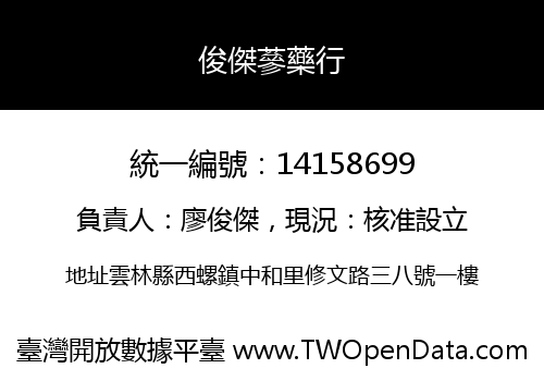 俊傑蔘藥行