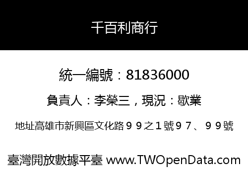千百利商行