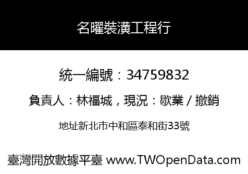 名曜裝潢工程行