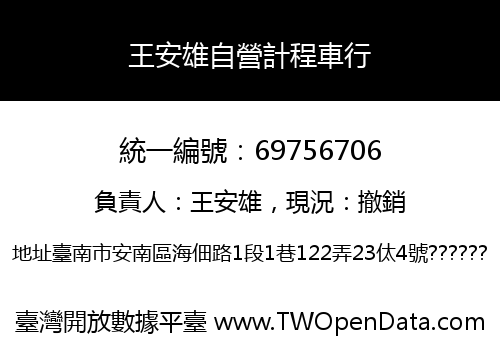 王安雄自營計程車行