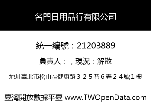 名門日用品行有限公司