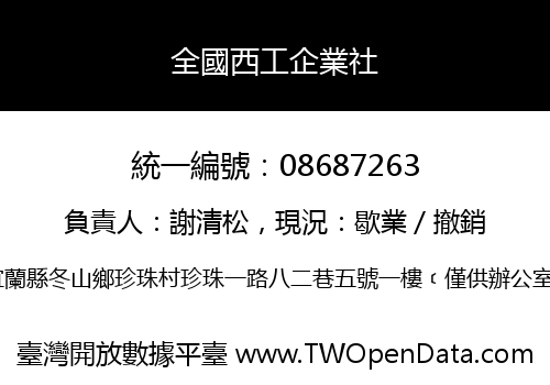 全國西工企業社