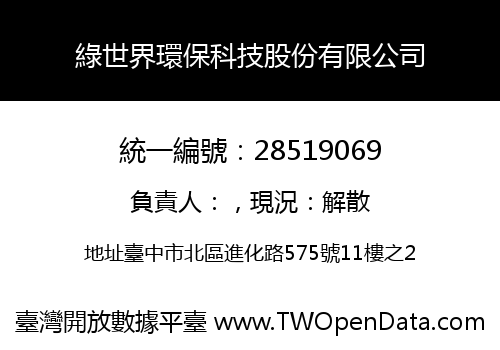 綠世界環保科技股份有限公司