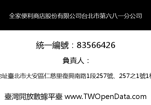 全家便利商店股份有限公司台北市第六八一分公司