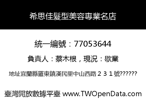 希思佳髮型美容專業名店