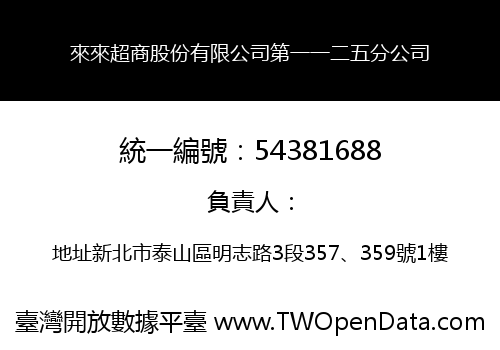 來來超商股份有限公司第一一二五分公司