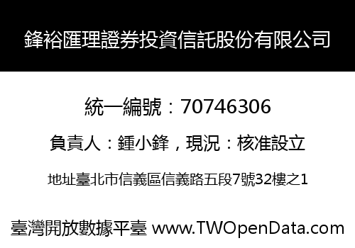 鋒裕匯理證券投資信託股份有限公司