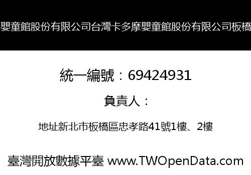台灣卡多摩嬰童館股份有限公司台灣卡多摩嬰童館股份有限公司板橋忠孝分公司