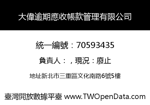 大偉逾期應收帳款管理有限公司