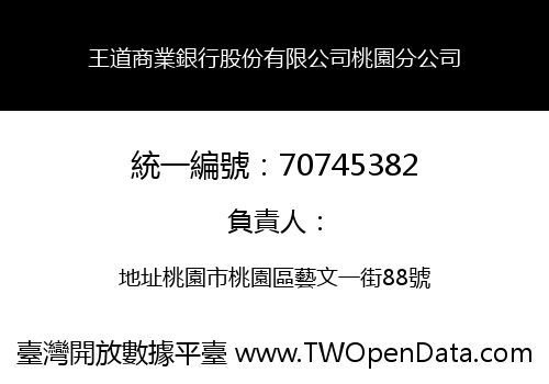 王道商業銀行股份有限公司桃園分公司