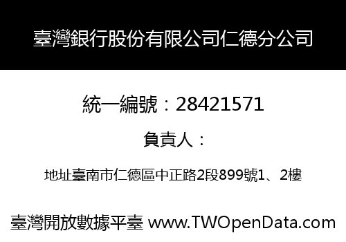 臺灣銀行股份有限公司仁德分公司