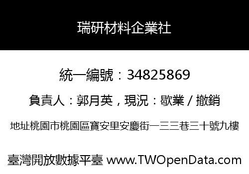 瑞研材料企業社