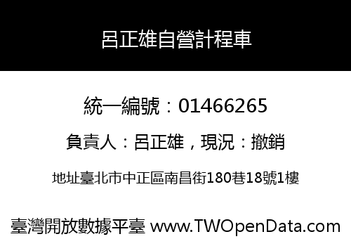 呂正雄自營計程車