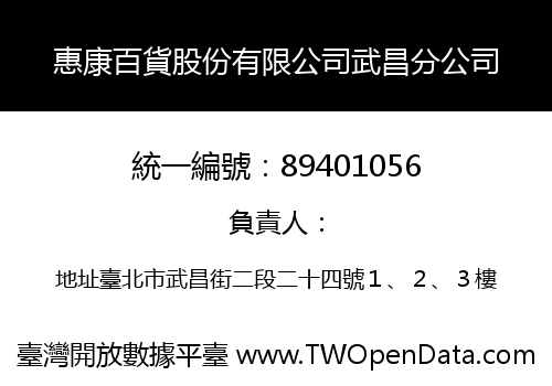 惠康百貨股份有限公司武昌分公司