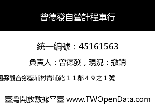 曾德發自營計程車行