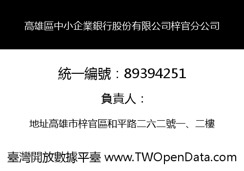 高雄區中小企業銀行股份有限公司梓官分公司