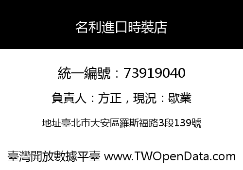 名利進口時裝店