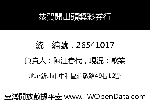 恭賀開出頭獎彩券行