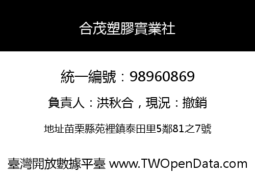 合茂塑膠實業社