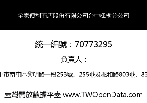 全家便利商店股份有限公司台中楓樹分公司