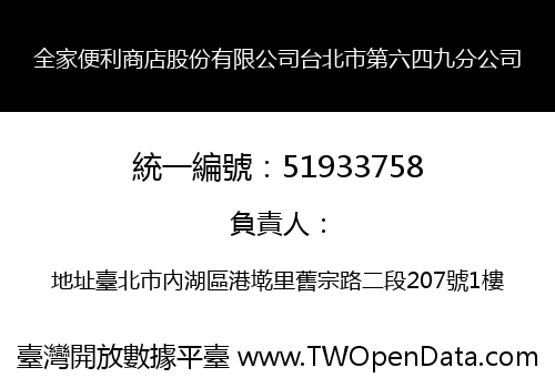 全家便利商店股份有限公司台北市第六四九分公司