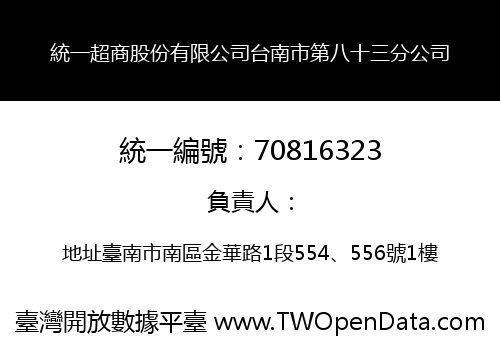 統一超商股份有限公司台南市第八十三分公司