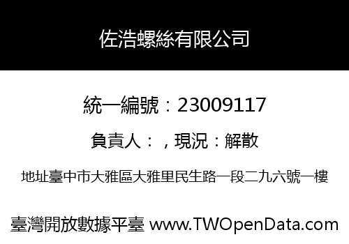 佐浩螺絲有限公司