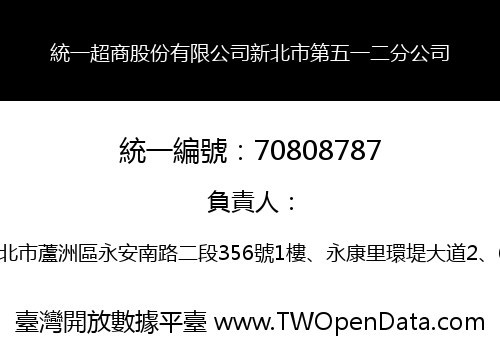 統一超商股份有限公司新北市第五一二分公司