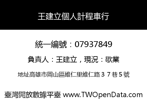 王建立個人計程車行