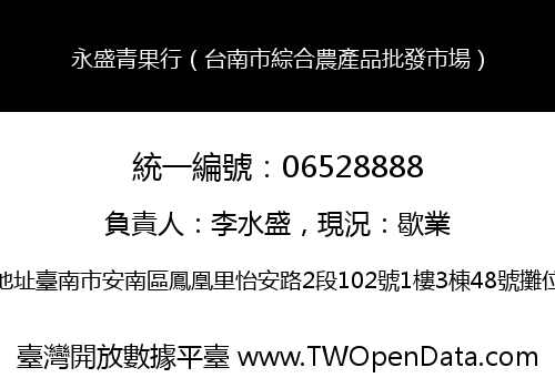 永盛青果行（台南市綜合農產品批發市場）