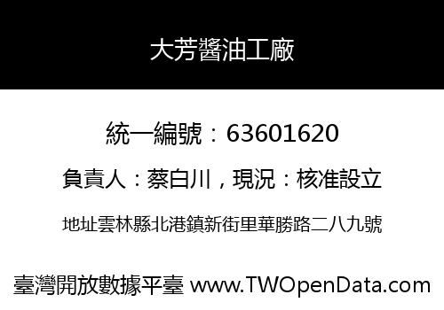 大芳醬油工廠