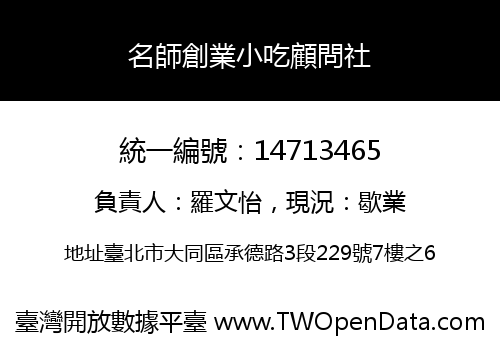 名師創業小吃顧問社