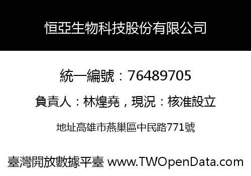 恒亞生物科技股份有限公司