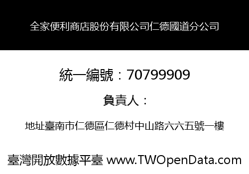 全家便利商店股份有限公司仁德國道分公司