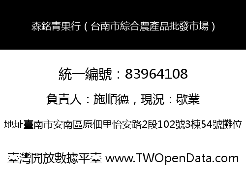 森銘青果行（台南市綜合農產品批發市場）