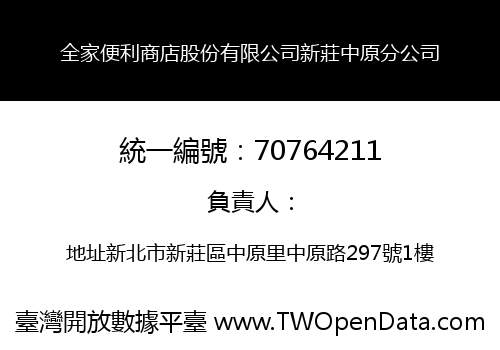 全家便利商店股份有限公司新莊中原分公司