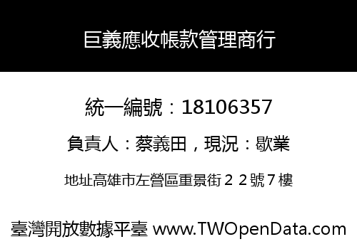 巨義應收帳款管理商行