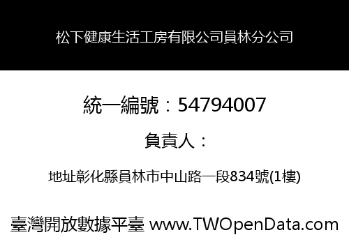 松下健康生活工房有限公司員林分公司