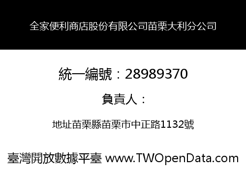 全家便利商店股份有限公司苗栗大利分公司